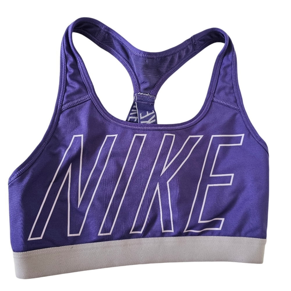 NIKE‎ logo Sports Bra Dri Fit racerback pullover Small - Picture 1 of 5